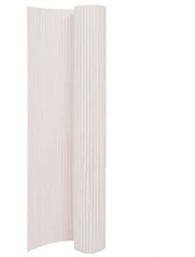 Gecheer Gartenzaun, Doppelseitig 110x500 cm Weiß, PVC Sichtschutzmatte, für Balkon, Terrasse oder Garten