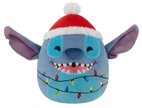 Squishmallows SQDI01432 - Disney Weihnachts-Stitch mit Lichterkette 20 cm, offizielles Jazwares Plüsch, superweiches Kuscheltier