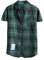 YGNAOTAN Chemise a Carreaux Homme Manches Courtes Légère Décontractée Chemisette d'été Grande Taille Bouton Chemise de Travail Poche Casual Shirts Regular Fit (01-4-Green, L)