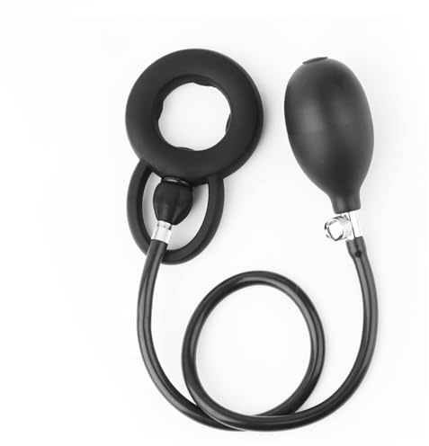GeRRiT Silikon Aufblasbarer Penisring mit Pumpe Cockringe Einstellbare Hodenring Penis Training Bondage Keuschheit Ring Ballstretcher Verzögerung Ejakulation Sexspielzeug für Männer