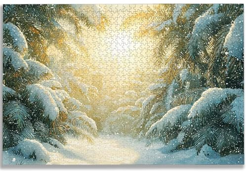 Puzzle 2000 Teile Winter, Puzzle 2000 Teile Erwachsene, Holzpuzzle Erwachsene mit Exquisiter Verpackungsbox, Klassische Puzzles Landschaft für Die Ganze Familie, Groß Puzzles für Geschenke, -3145