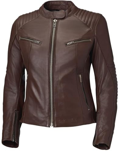 Held Robin Damen Motorrad Lederjacke, dunkelbraun, 40