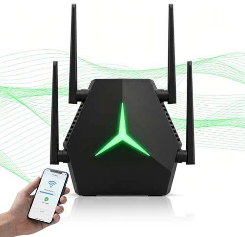 Durable WiFi Range Extender, 1115㎡ Coverage & 100+ Devices Simultaneous Connection, AC1200 1200Mbps, Energy-Saving 4 Antennas WiFi Booster