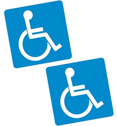 2 x Disability Blue Badge Vinyl Sticker 4 100mm Sq. Car Van Home Motability