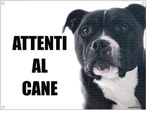 PITBULL attenti al cane mod 2 TARGA cartello IN METALLO (15X20)