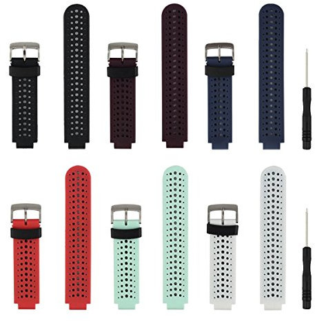 Bracelet de rechange HONECUMI pour montre connectée Garmin Forerunner 230 / 235 / 620 / 630 / 735XT - Taille unique - Avec accessoires, Lot de 6