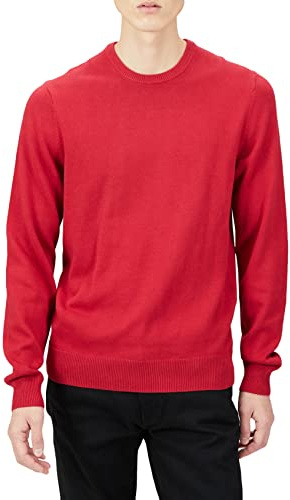 Amazon Essentials Men's Crewneck Sweater (Available in Big & Tall), Red, Large