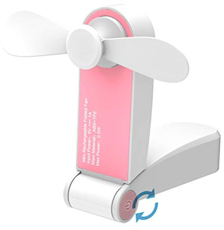Jhua Portable Mini Handheld Fan Desktop Fan with USB Rechargeable for Home or Travel 2 Speeds Pink Small Hanheld Fan