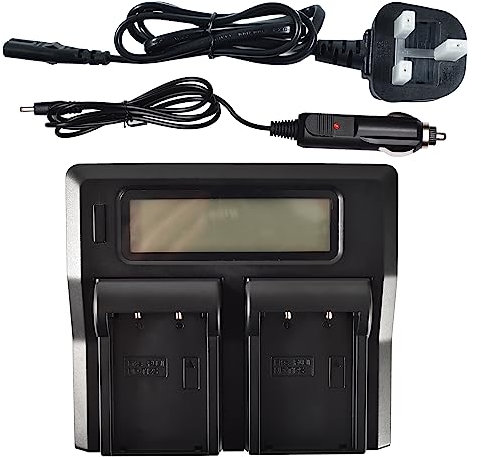 DSTE® 1.5A Fast Charging Dual Batterie Chargeur Compatible pour Fujifilm NP-T125 GFX 50S GFX50S GFX 50R GFX50R GFX 100 comme BC-T125