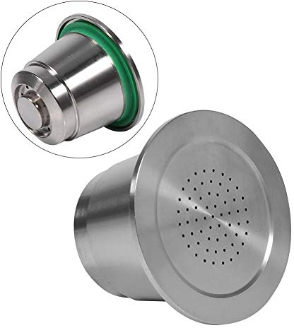 Wiederverwendbare waschbare Kapseln aus lebensmittelechtem Edelstahl, kompatibel für Maschinen, umweltfreundlich, mit Plastiklöffel