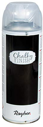 Rayher 34371574 Chalky Finish Farbspray, ebenholz, Spraydose 400 ml, Kreidefarbe auf Wasserbasis, ultra-matt, schnelltrocknend, wetterbeständig, für Shabby-Chic-, Vintage- und Landhaus-Stil-Looks