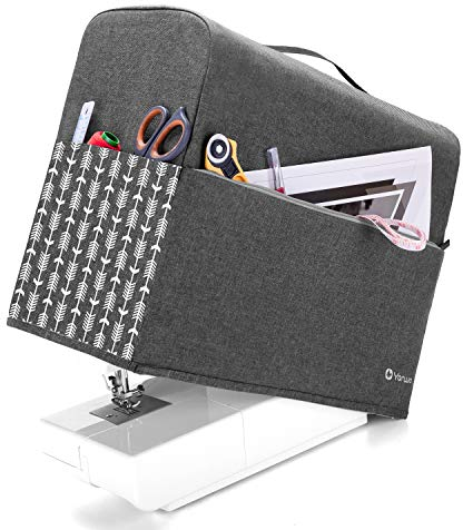 Yarwo Nähmaschinen Staubschutzhülle, Nähmaschine Abdeckung für die meisten Standard-Nähmaschinen, Grau mit Pfeilmuster