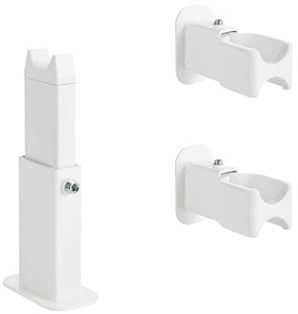 Eckmontage-Set für Badheizkörper mit Handtuchhalter – Wand- und Bodenbefestigung – mit Standfuß und doppelter Wandbefestigung – Für Heizkörper mit „D“-Kollektor 40x30 - Weiβ