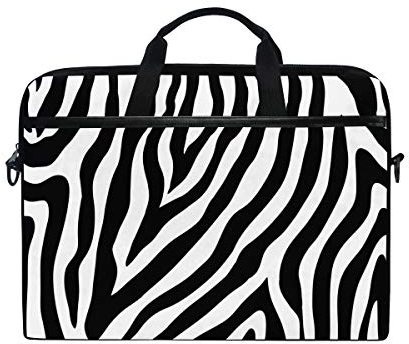 Rootti Laptoptasche Zebra Animal Print Laptop Schultertasche Griff Canvas Notebook Aktentasche Computer Sleeve mit verstellbarem Schultergurt für 35,6 bis 39,1 cm