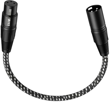 VANDESAIL XLR Cable, Microphone Cable 6 Inch(0.5 feet), XLR Male to Female Balanced Microphone Cord 3 Pin, Short mic Cord for Speakers, Audio Interface or Mixer for Live Performance & Recording