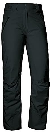 Schöffel Damen Weissach L, wasser- und winddichte Skihose, warme Schneehose mit Verstärkung gegen Skikantenschläge und Schneefang, black, 22