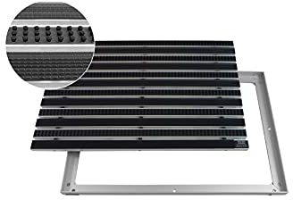 EMCO Eingangsmatte DIPLOMAT Gummi + Bürsten schwarz 22mm + ALU Rahmen Schmutzfangmatte Fußabtreter Antirutschmatte, Größe:750 x 500 mm