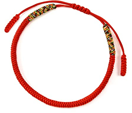 QianSiLi Bracciale Corda, Corda Intrecciata a Mano Bracciale Portafortuna, Taglia Regolabile Braccialetto Portafortuna Filo Adatto A Uomini, Donne,Regali per la laurea