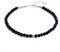 BERGERLIN Obsidian Armband schwarz mit 925 Sterling Silberperle – facettiertes, schwarzes Armband mit Verschluss – Größe M-L