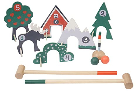 Manhattan Toy Through The Woods Two-Player 11-Piece Croquet Set for Kids with Travel Storage Bag