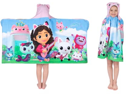 Franco Kinder Bath and Beach Wickeltuch aus weicher Baumwolle mit Kapuze, 61 x 127 cm, Gabby's Dollhouse