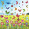 Leonshco 109 Blatt Fensterbilder Frühling Selbstklebend, Fensteraufkleber Kinder Wiederverwendbar, Bunte Schmetterlingsblumen-Fensterdeko für Frühlings und Sommerdekoration/Ostern/Partyzubehör usw