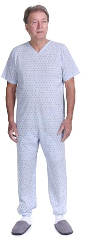 FERRUCCI COMFORT - Grenouillère Sanitaire Sentimento à Manches Courtes avec 1 Fermeture Éclair/Zip Derrière le Dos - Pour l'été, XS