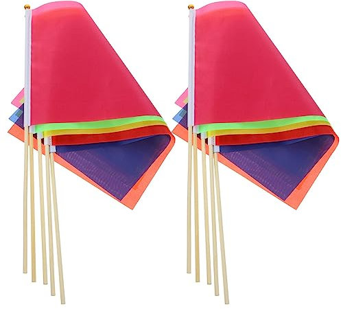 Yardwe 10pcs Landscape Flags Yard Supplies Marking Flags Garden Flags Small Flags Marker Lawn Flags Yards Flags Yard Flags Marking Flags with Pole Insert into The Ground Wood Bamboo