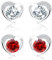 Ohrstecker Silber 925 Klein Ohrringe für Damen Frauen | 2 Paar Sterling Silber Herz Ohrstecker Set mit Zirkonia für Mädchen Geschenke