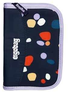 ergobag Federmäppchen Set 22-teilig, Lyra Buntstifte, Stundenplan-Fach, Kleingeld Fach, Lineal Bärnsteinhöhle - Dunkelblau