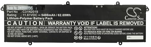 vhbw batteria sostituisce Asus C31N2019 per notebook (5400mAh, 11,61V, Li-Poly)