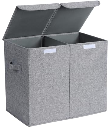 DIMJ Collapsible Storage Boxes Organiser - Wardrobe Storage Box with Lid Toy Chest with Portable Handle,Foldable Storage Baskets for Toys,Clothes Clothes,Home,OfficeBedroom, 47x40x28.5 cm