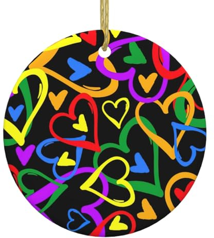 Weihnachtsschmuck, Keramik-Anhänger für Zuhause und Geschäft, Dekoration, Gay Pride, Regenbogen