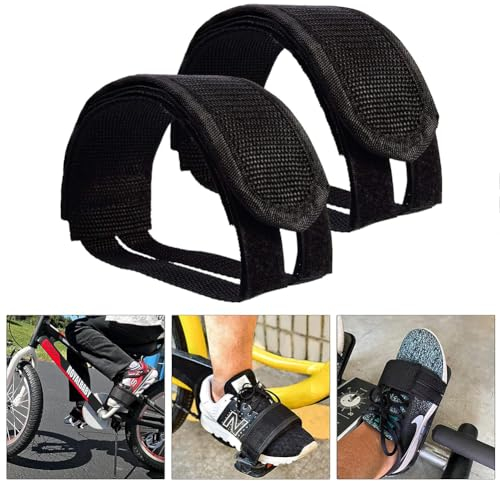 Universal Fahrrad Pedalriemen, Heimtrainer Pedal Straps, Zehenclips Riemen Band für Fixed Gear Bike, Nylon Velo Fußblock, 1 Paar