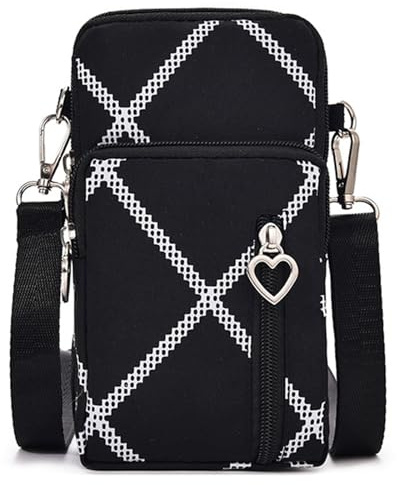 Damen Handtaschen Schultertasche Handytaschen Umhängetasche Kunstleder Schultertasche 3 Reißverschluss Beutel Universal Handytasche zum Umhängen Kartentasche Geldbörse für Handy unter 7 Zoll