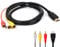 Sooiiyu Cavo da HDMI a RCA, 1,5 m, HDMI a 3 RCA video audio AV cavo adattatore cavo trasmettitore per TV HDTV DVD, nero