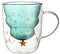 Marooma Tazza di Natale in Vetro, Tazza di Natale a Doppia Parete, Set di Tazze Carine per Cioccolata Calda e Caffè, Tazze per Albero di Natale Bicchieri Isolati a Doppia Parete, Tazza(4.5in-verde)