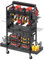CCCEI Garage Power Tools Organizer Cart with Charging Station, Black Floor Standing Rolling Drill and Tools Battery Storage Cart on Wheels. Black Utility Rack Gift for Men, Husband, Father.