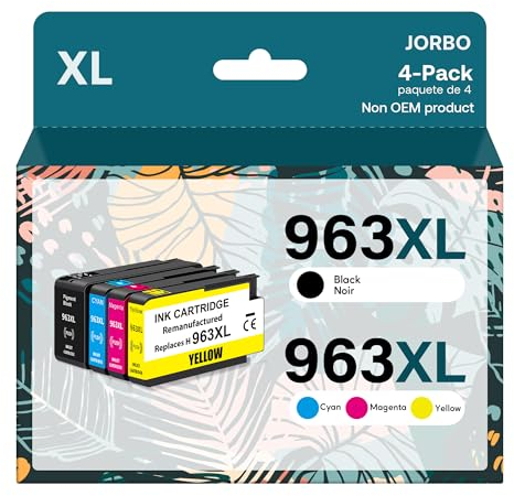 JORBO 963XL Multipack Tintenpatronen Ersetzt die 963 XL Druckerpatrone Kompatibel mit OfficeJet Pro 9010 9012 9012e 9014e 9015 9016 9019 9020 9025 9025e
