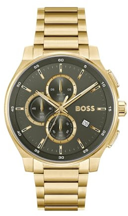 BOSS Chronograph Quarz Uhr für Herren Kollektion Peak 2.0 mit Goldfarben Edelstahlarmband - 1514190
