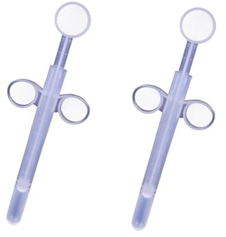 Lube Tube Spritzen, 2 Stück Schmiermittel Applicator, Wiederverwendbar Schmiermittel Spritze,Vaginal Applikator mit Traktionsring und Fingergriff,für Männer Frau Anus und Vagina (Weiß, M)
