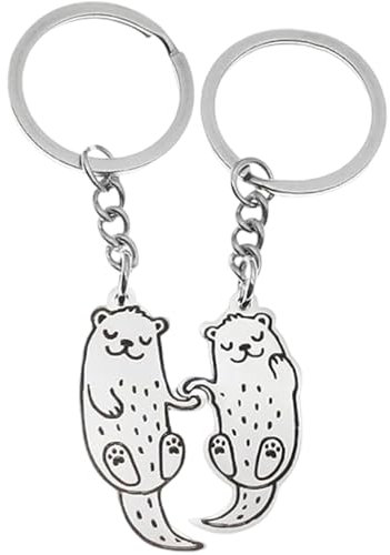 VARKAGE 1 Paar Otter Schlüsselanhänger, Otter Geschenk, Otter Anhänger für Frauen und Paare Otter Liebhaber