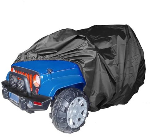 KDTRKH Kids Large Car Toy Cover, 210D Oxford Fabric Universal Car Cover Waterproof Anti-UV DustProof, Kids Electric Ride-On Car Covers Outdoor,Black,140x83x81cm