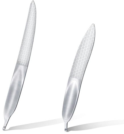 YQQYG Nagelfeile 2 Stück, Metall Nagelfeile in Federform, Nagelpfeile, Edelstahl Zehennagelfeile Doppelseitig Zehennagelfeilen 12,3 cm und 9,4 cm Professionell für Dicke Nägel, Unisex