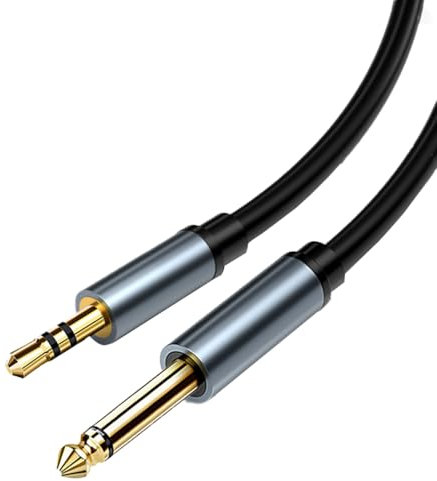 Leloco 3 5 klinke auf 6 3 klinke Klinkenadapter Kabel 2M Stereo - Kompatibel mit Laptop, Mischpult, Mikrofon, Gitarre, Mixer & mehr