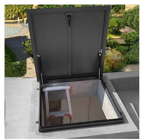 GLFNB 50 55 60 65 70 75 80 85 90 95 100 cm maßgeschneiderte Dachzugangsluke, gewerblicher Notzugangsdeckel, belüftete Dachbodenluke, grau (60 x 65 cm)