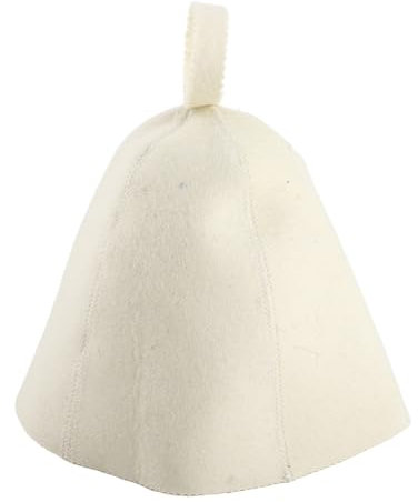 Segrehy Wool Felf Sauna Hat cap Beige Russo Russo Banya Sauna Hut Hang Loop Fornitura Comoda Protezione Traspirante per Uomini Donne Che Fa Il Bagno a Vapore 33x30 cm