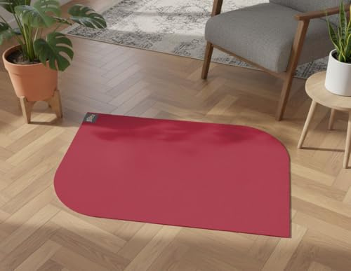 SANOZOO® Napfunterlage „Blatt“ – schadstofffrei Öko-Tex Zertifiziert, beidseitig rutschfest & waschbar – Futtermatte für Hund & Katze, Made in Germany Rot 60 x 90 cm