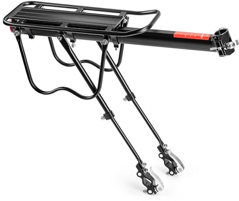 HENMI Fahrrad Gepäckträger 26-29 Zoll, Einstellbare Universal Mountainbike Gepäckträger Hinten, Aluminiumlegierung für Rennrad MTB, Schnellverschluss und Montage mit Schutzblech (Basis)