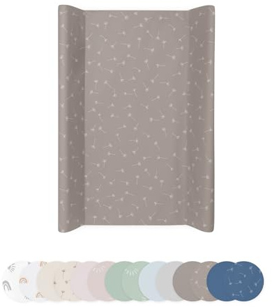 Ehrenkind® Abwaschbare Wickelauflage mit Keil - Hygienisch, Sicher und Vielseitig in Taupe Pusteblume | Wickelauflage 50x70 | Wickelunterlage | Wickeltischauflage abwaschbar
